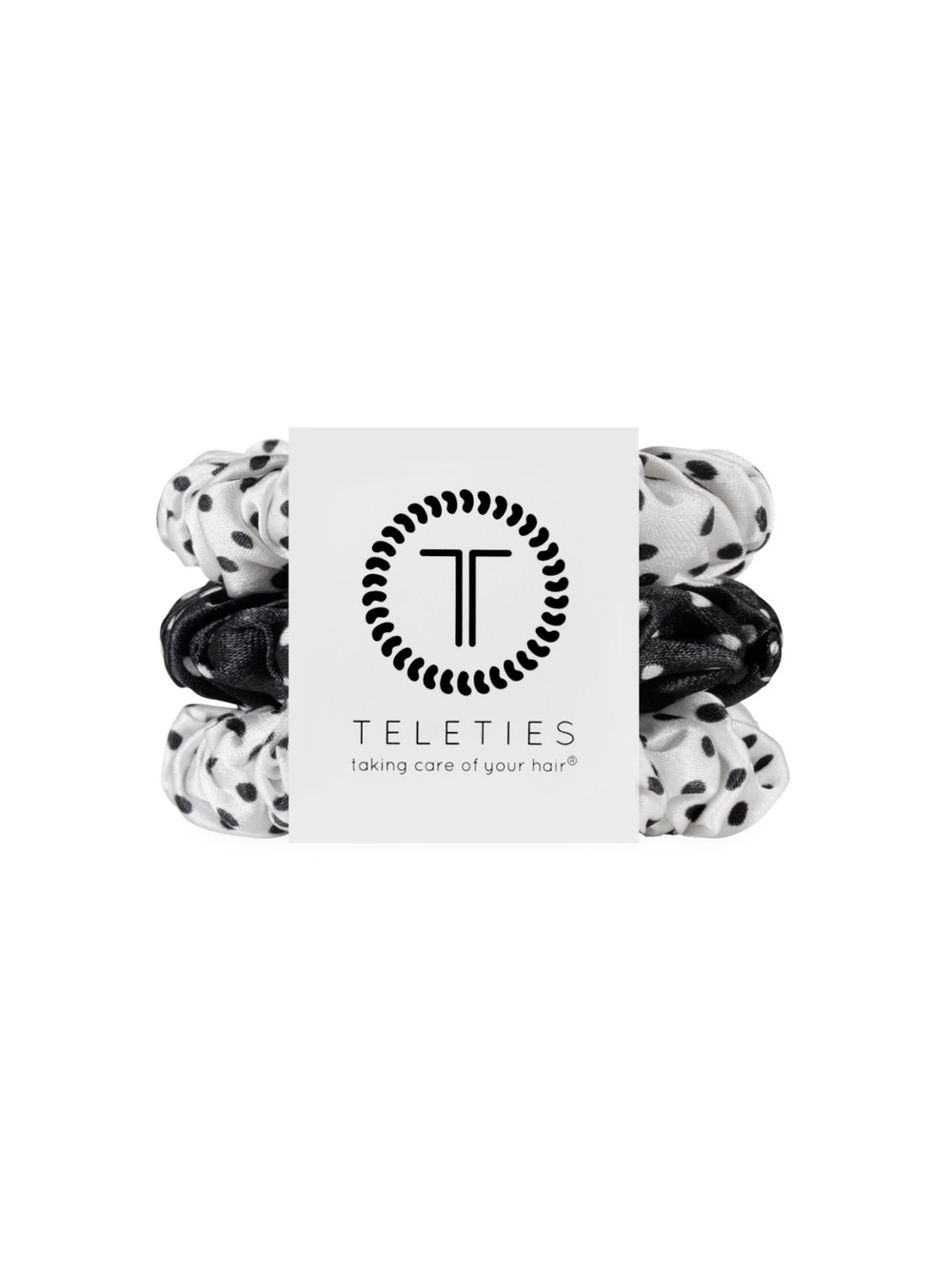 TELETIES Polka Dot Party Small Silk Scrunchie